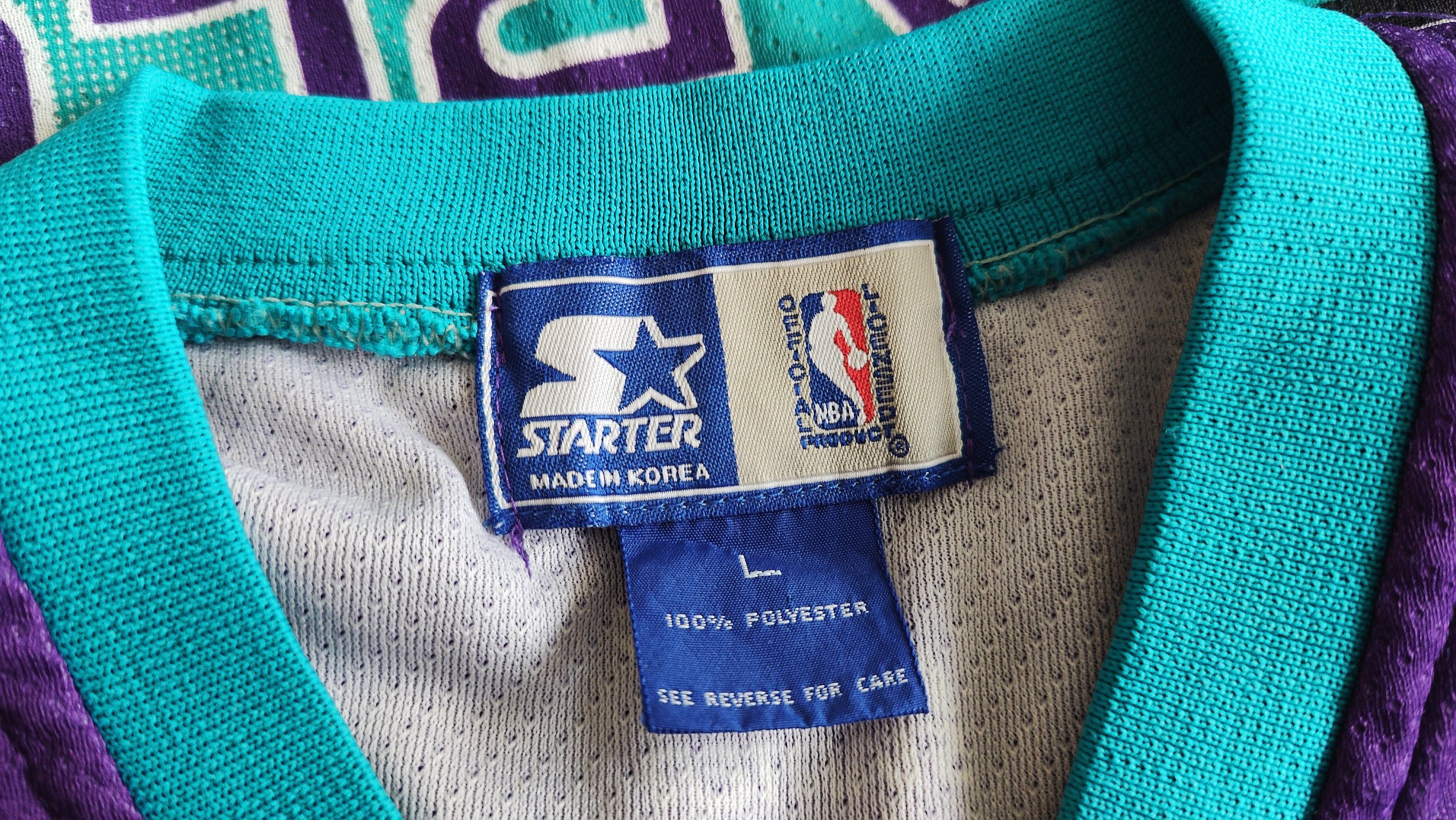 Starter RARE Charlotte Hornets Starter Vintage 90s Full Print Jersey Size US L / EU 52-54 / 3 - 10 Thumbnail