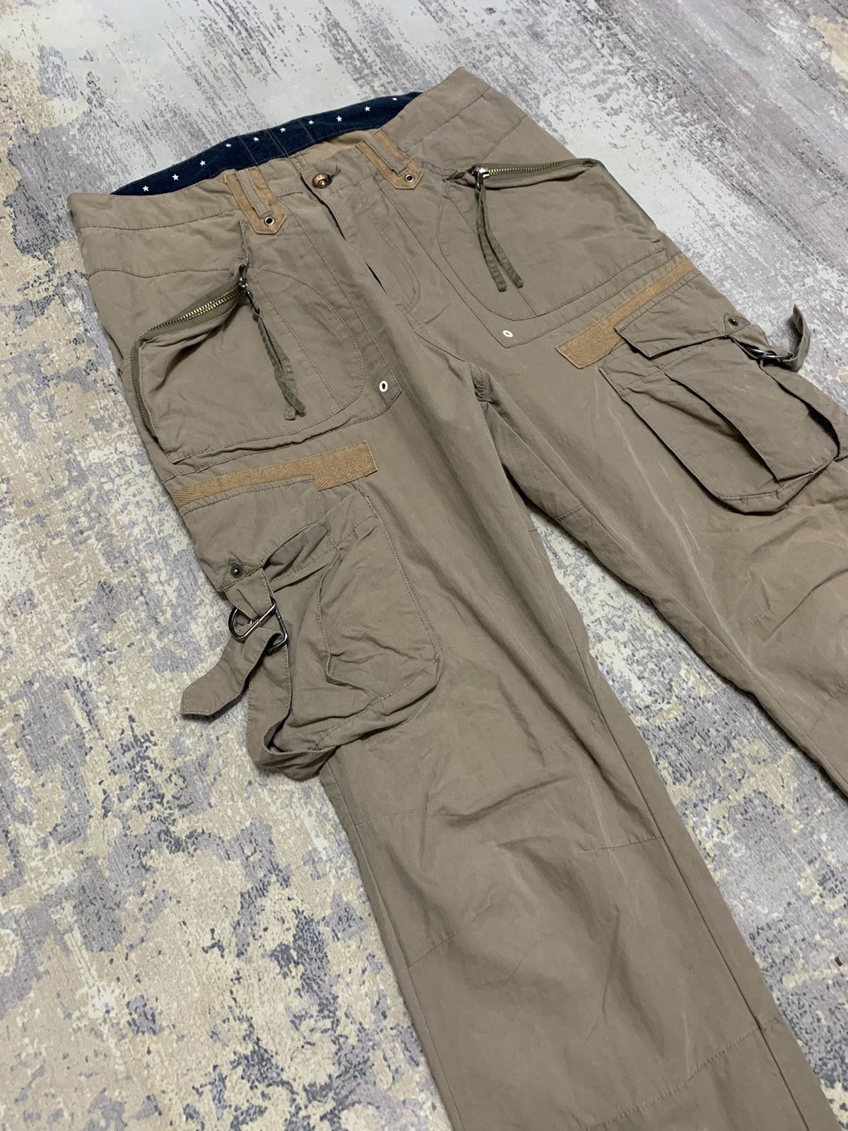 PPFM Vintage PPFM Multi-Pocket Tactical Bondage Pants Tan 33x28 Size US 33 - 2 Thumbnail