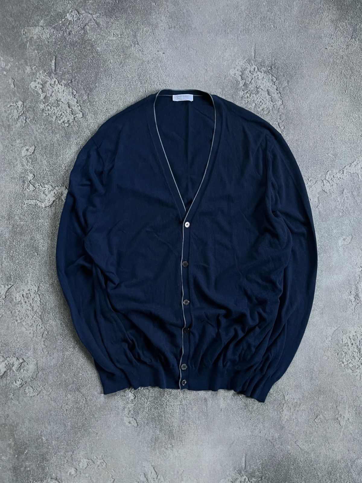 Gran Sasso Gran Sasso Button Cardigan V Neck Cotton Sweater Blue Sz 58 Size US XL / EU 56 / 4 - 1 Thumbnail