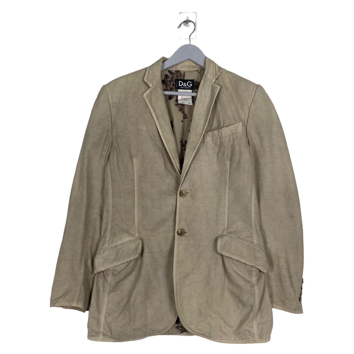 image of Dolce Gabbana x Italian Designers Dolce & Gabbana Khaki Blazer Jacket, Men's (Size Small)