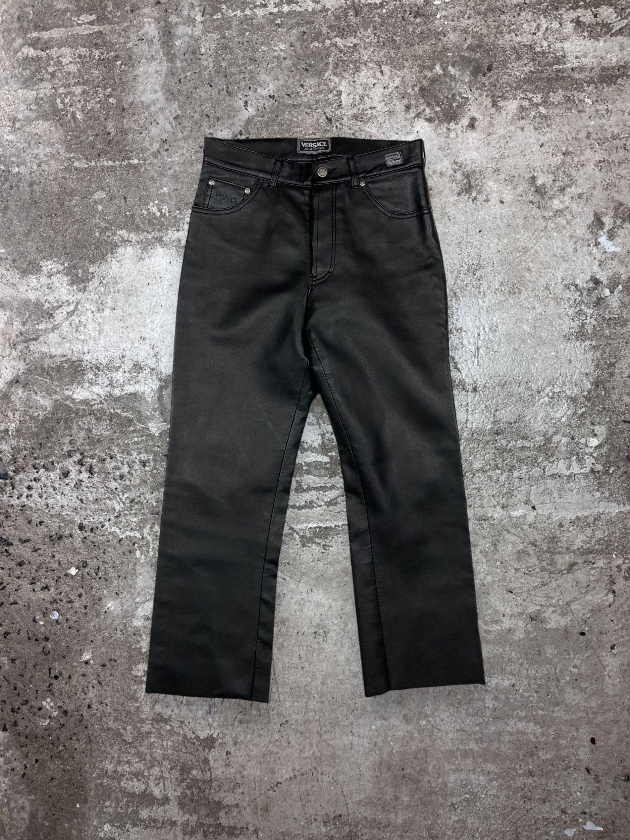 Versace VERSACE LEATHER ARCHIVE 1990s VINTAGE RARE PANTS - № 3079