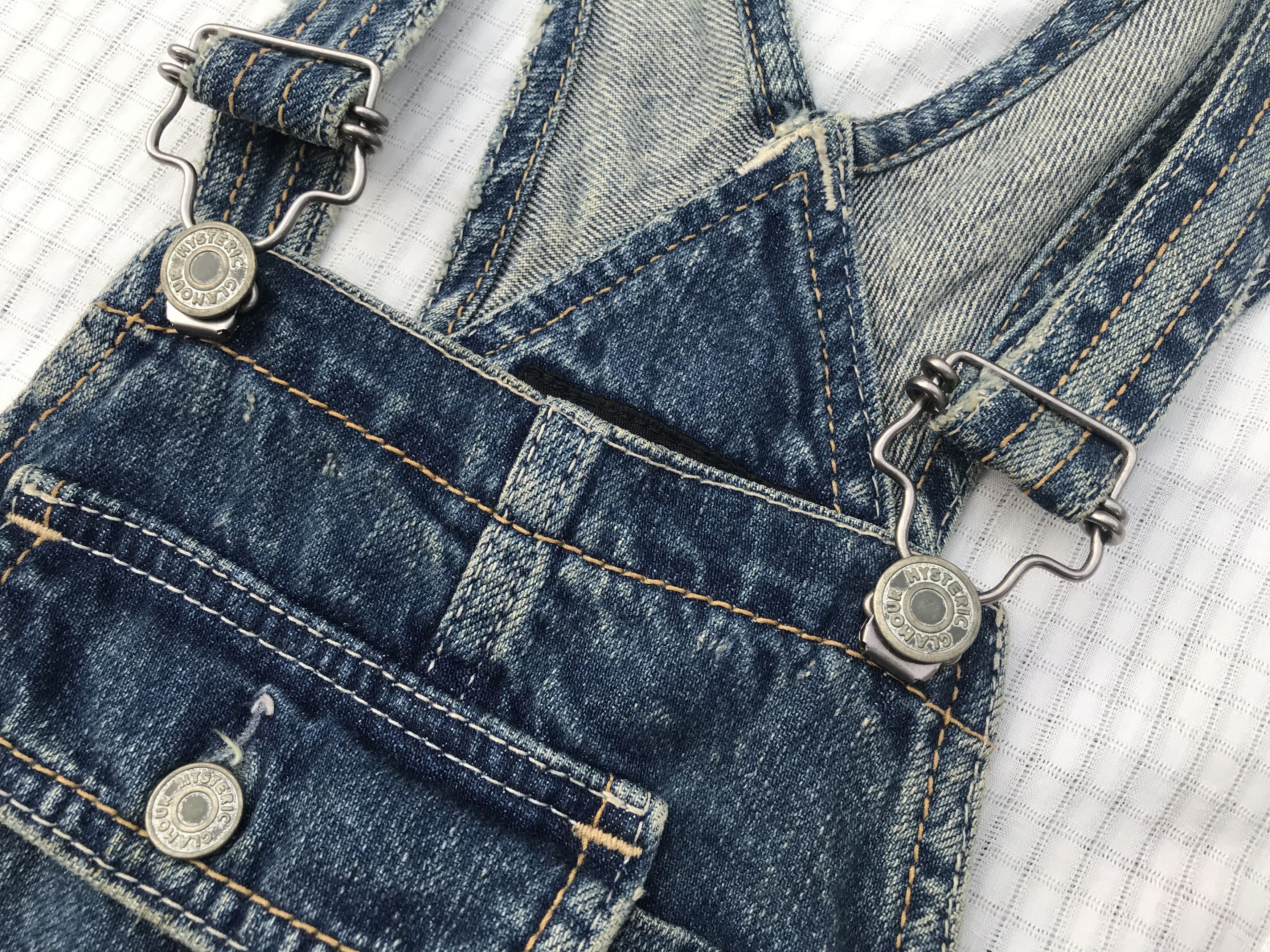 Hysteric Glamour × Japanese Brand (P83) Hysteric Glamour Denim Overall Bib Shorts Sz M Size 30" / US 8 / IT 44 - 7 Thumbnail
