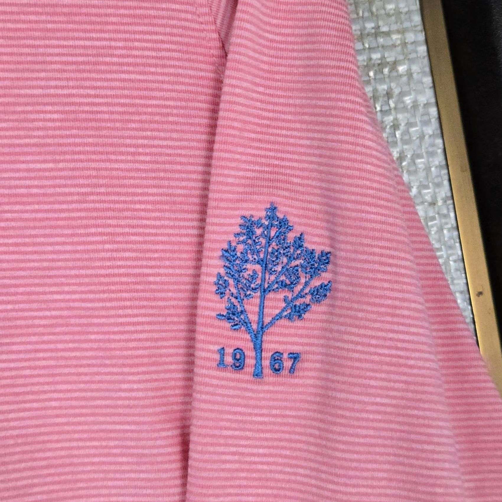 johnnie-O Johnnie-O Mens 1/4 Zip Pullover Golf Pink Stripes Regular Medium Shirt Size US M / EU 48-50 / 2 - 4 Thumbnail