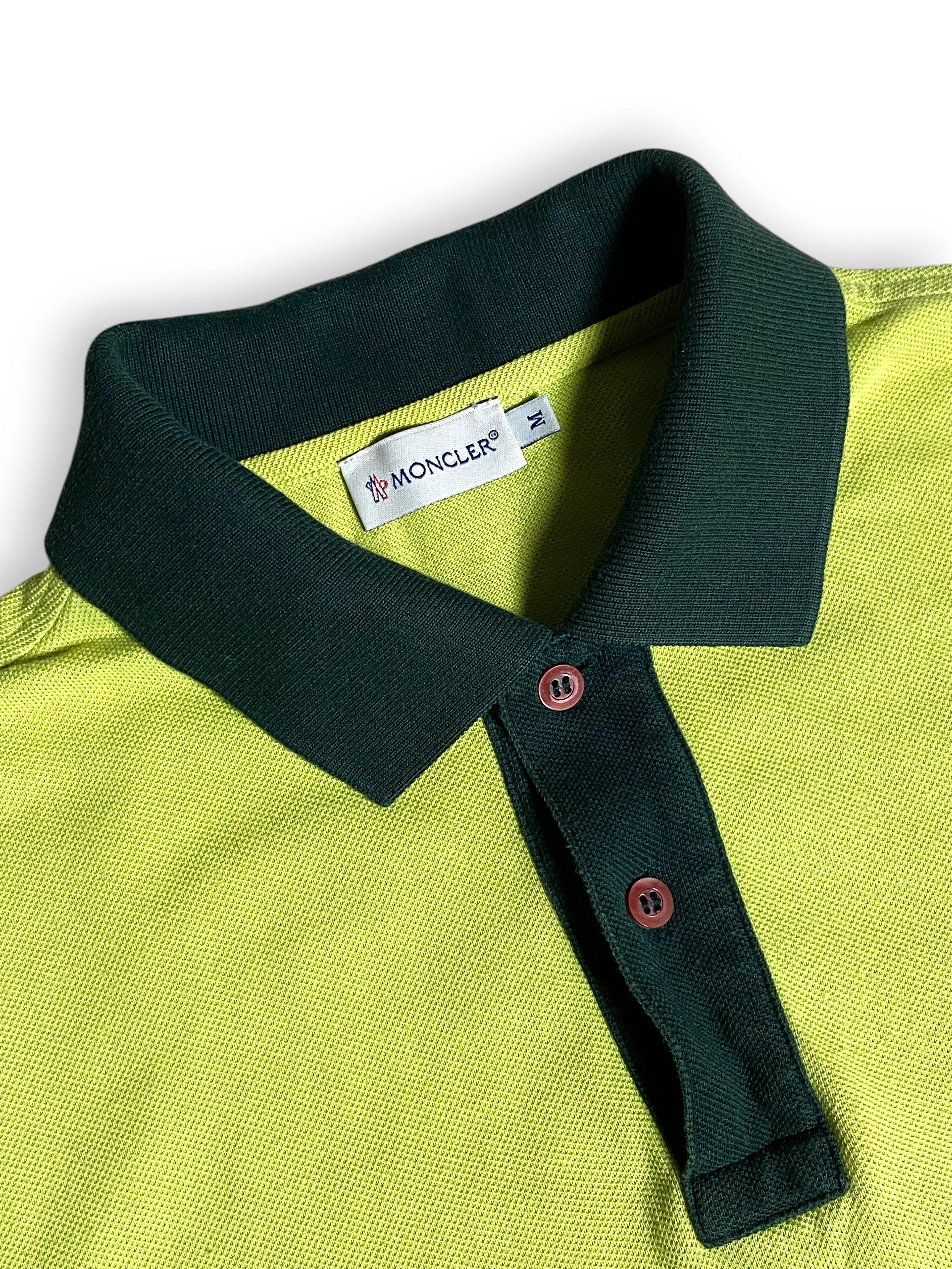 Moncler Moncler Polo Shirt Lime Green 52 Big Logo Patch Tee T-Shirt Size US M / EU 48-50 / 2 - 6 Thumbnail