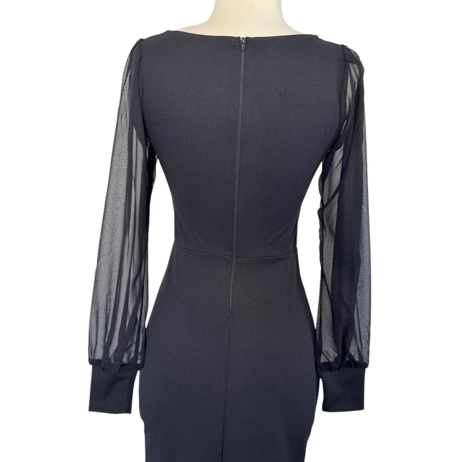 Other WINDSOR Veronica Front Slit Crepe Formal Dress Elegant Black Size XS / US 0-2 / IT 36-38 - 10 Thumbnail