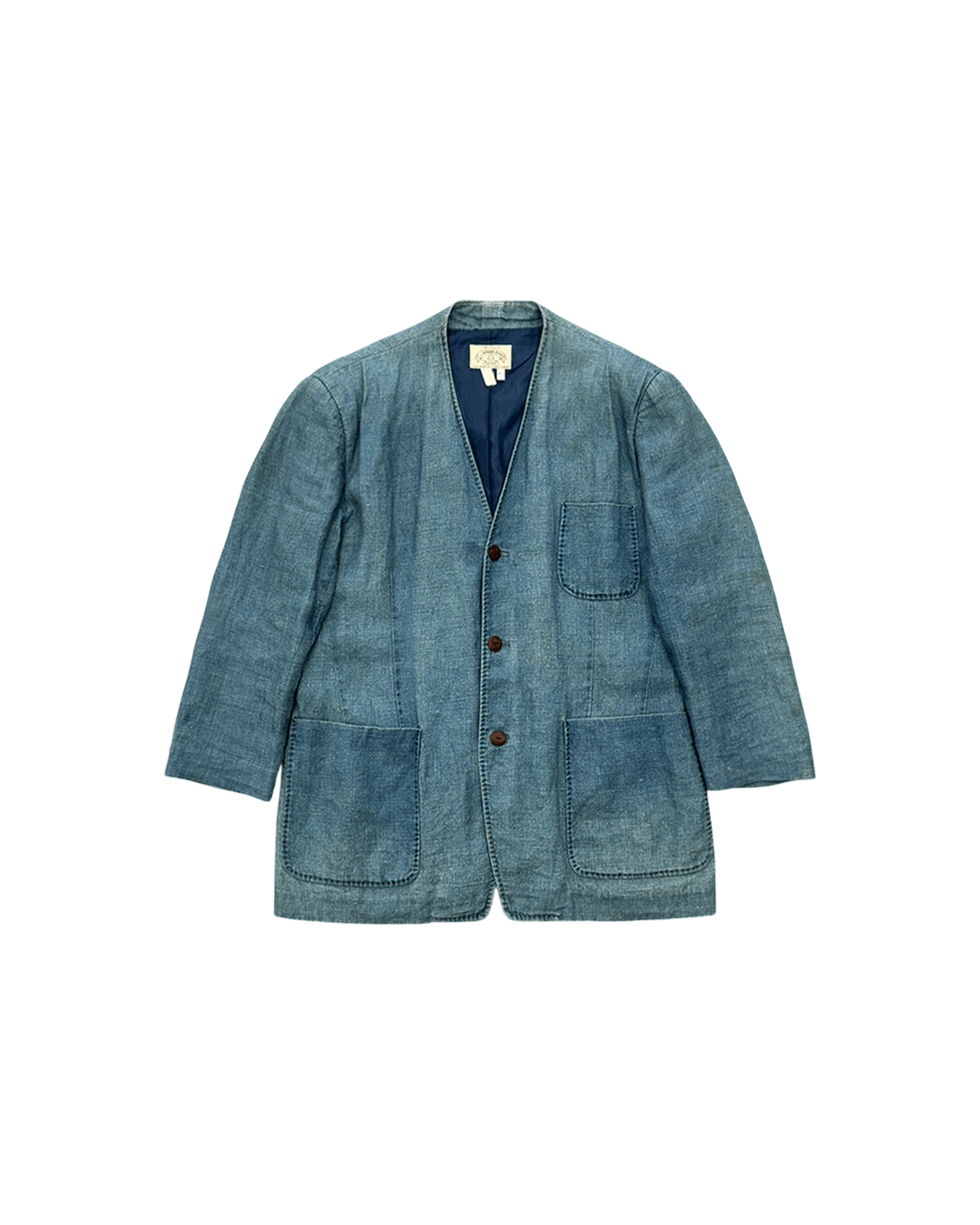 Giorgio Armani Armani Jeans 90s Linen Jacket Blue Size US L / EU 52-54 / 3 - 1 Thumbnail
