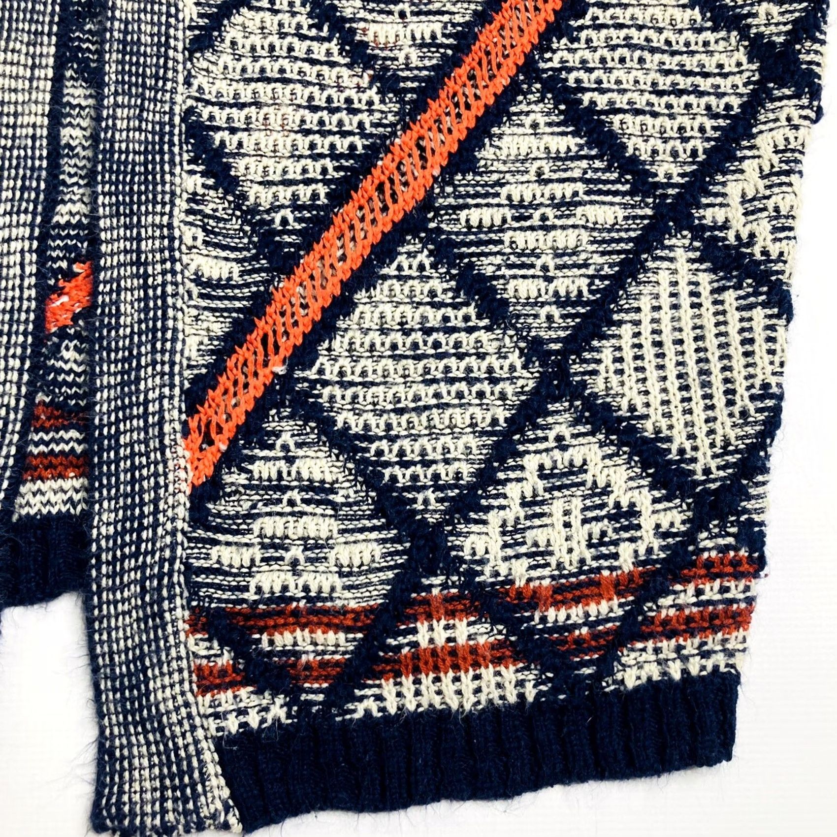 Urban Outfitters Staring at Stars Urban Outfitters Cardigan Medium Knit Diamond Print Oversized Open Front Cable-Knit Bohemian Womens Size M / US 6-8 / IT 42-44 - 6 Thumbnail