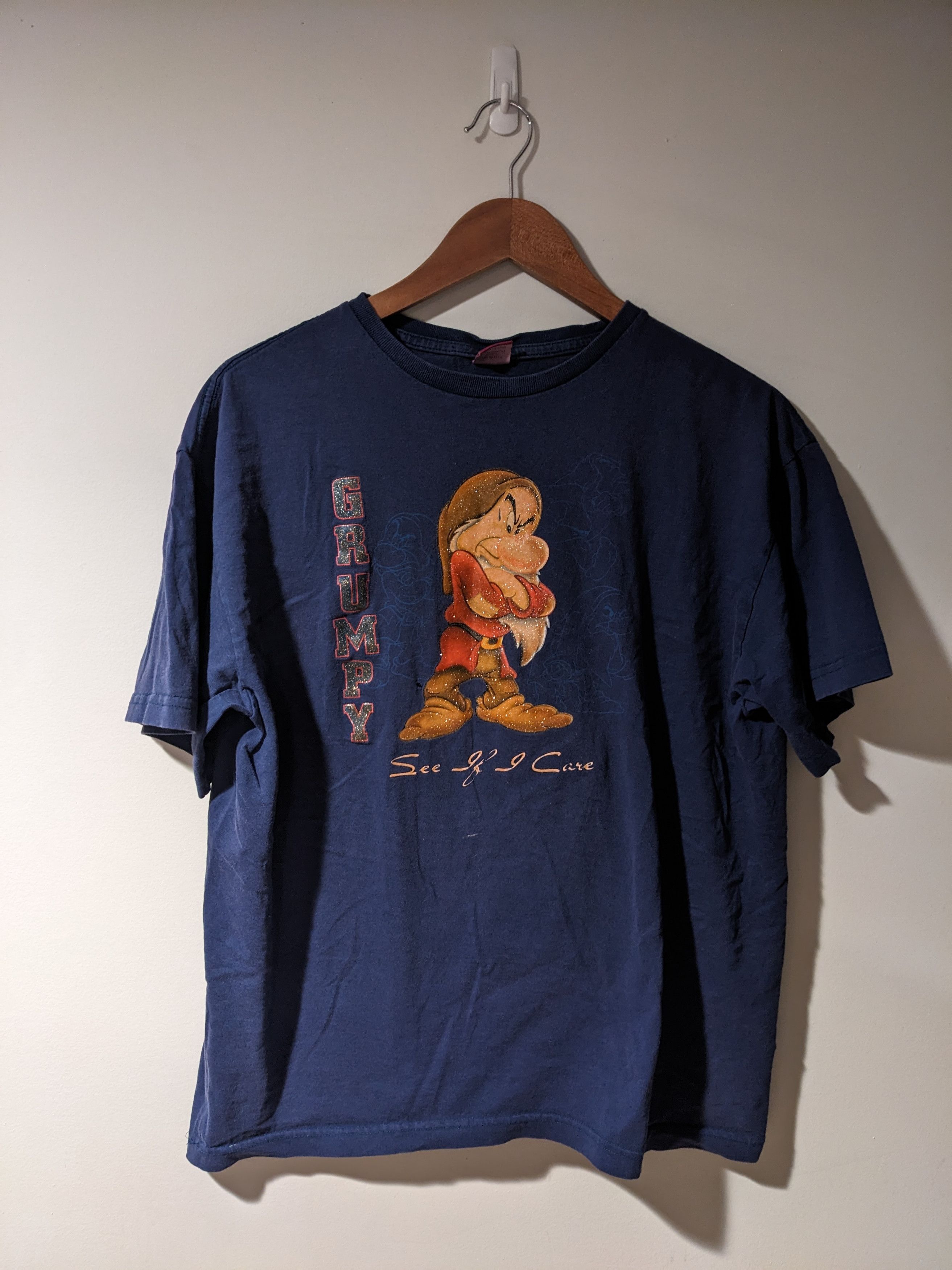 Disney × Vintage Vintage Y2K Disney Grumpy Seven Dwarfs Blue Large T-Shirt Size US L / EU 52-54 / 3 - 1 Thumbnail