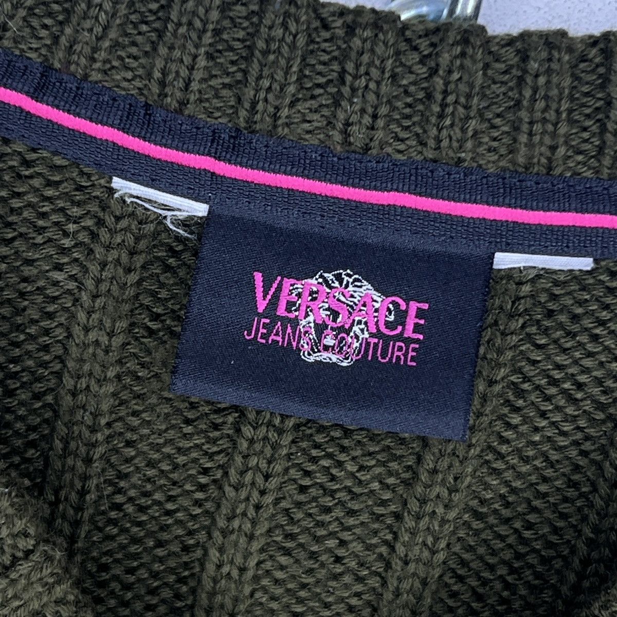 Versace × Versace Jeans Couture × Vintage Vintage Versace Y2K Sweater Heavy Chunky Knit Wool 90s 00s Size US M / EU 48-50 / 2 - 5 Thumbnail
