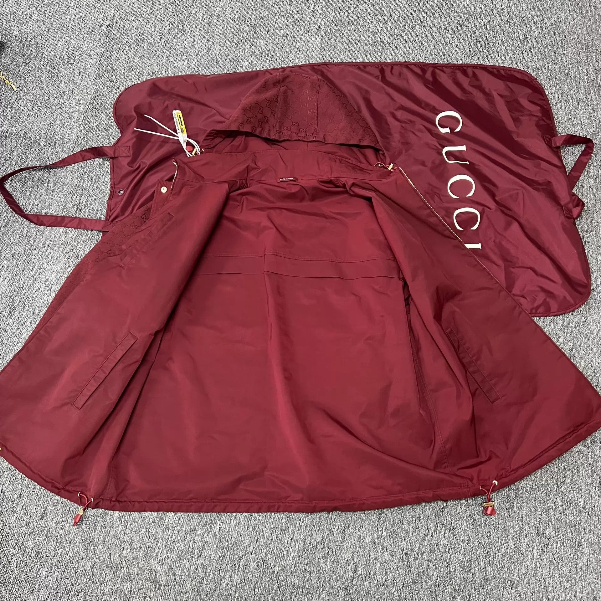 Gucci Gucci GG Print Angora Red Oversized Hooded Jacket Size M / US 6-8 / IT 42-44 - 4 Thumbnail