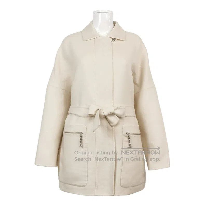 Hermes Hermes Cashmere solid color belted turn-down collar coat Size XS / US 0-2 / IT 36-38 - 1 Thumbnail