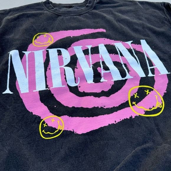 Band Tees × Nirvana Nirvana Helix Smile Oversized Crew Neck Sweatshirt Sz L/XL Size US XL / EU 56 / 4 - 6 Thumbnail