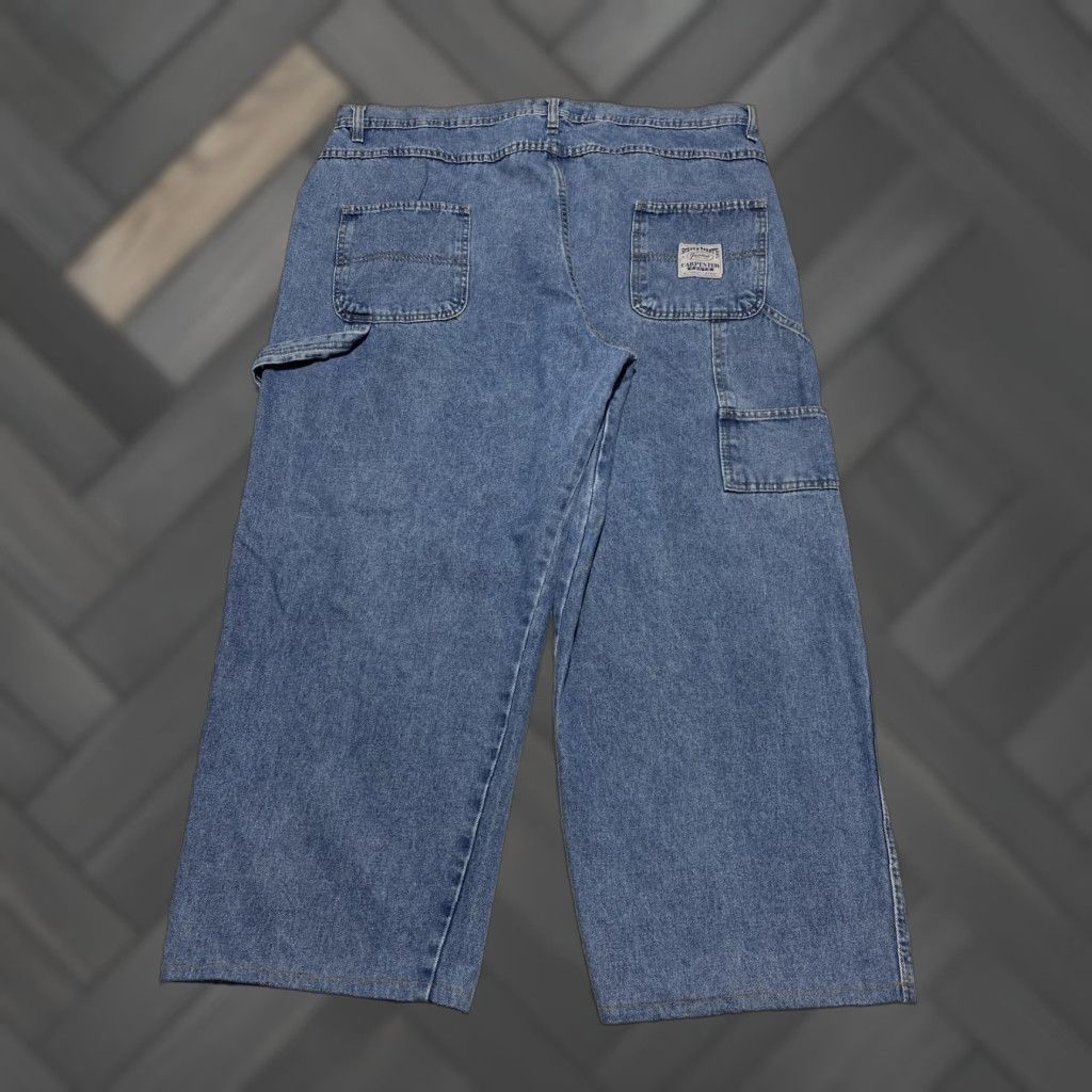 Vintage Steve and Barry's Carpenter Pants Mens 40x26 Blue Denim Workwear Utility Hemmed Size US 40 / EU 56 - 1 Thumbnail