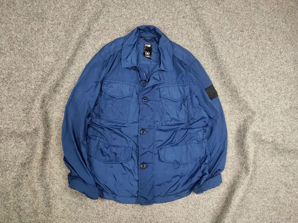 Strellson Strellson Design Nylon Polyamide Blue Pocket Zip Jacket Size US M / EU 48-50 / 2 - 1 Thumbnail