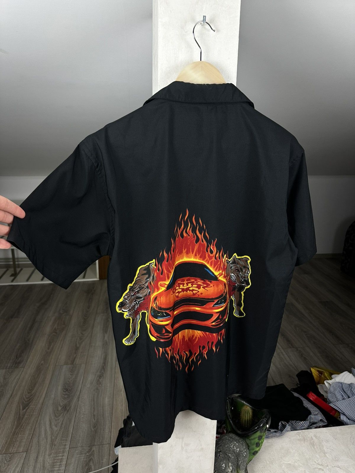 Quiksilver Rare Black Cars Dog Hawaii Palm Shirt Tee Size US M / EU 48-50 / 2 - 7 Thumbnail