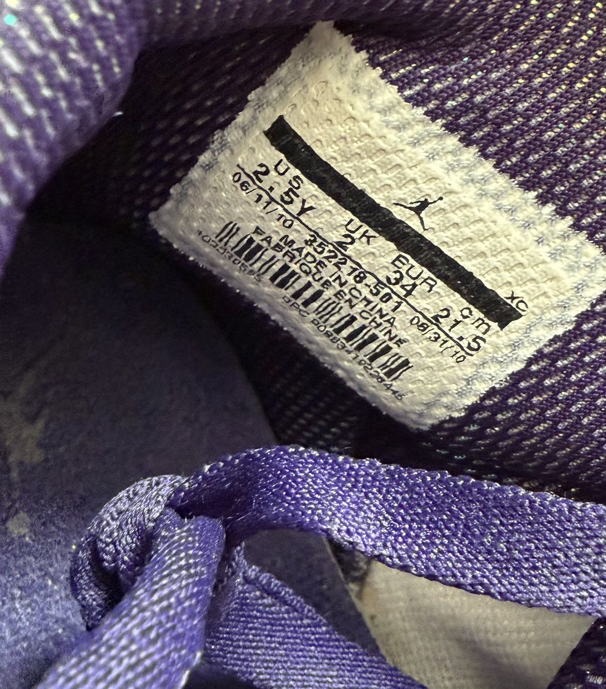 Nike 2010 Air Jordan 1 Purple Daybreak Lace Sz 2.5y w/ OG box Size US 5 / IT 35 - 10 Thumbnail