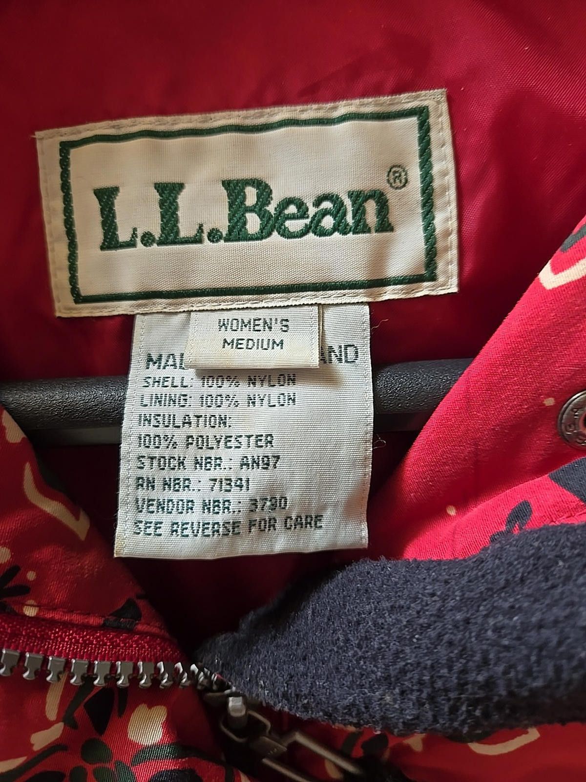 L.L. Bean Vtg LL BEAN Jacket Women's M Ski Pullover Red Insulated Size M / US 6-8 / IT 42-44 - 8 Thumbnail