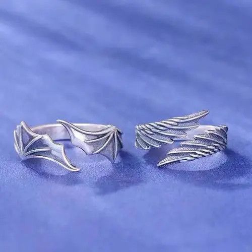 Japanese Brand × Vintage Vintage hip hop style couples rings with wings Size ONE SIZE - 1 Thumbnail