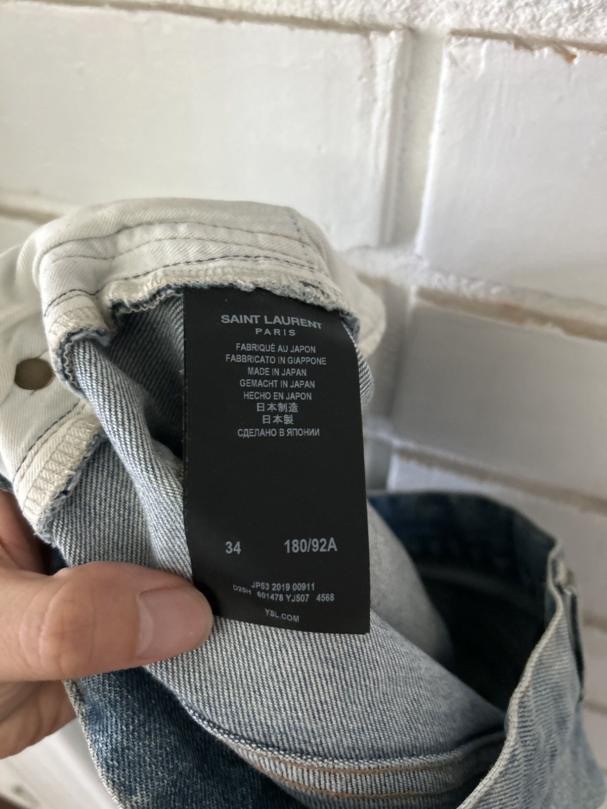 Saint Laurent Paris Saint Laurent D21 Blue Denim (sz 34) Size US 34 / EU 50 - 4 Thumbnail