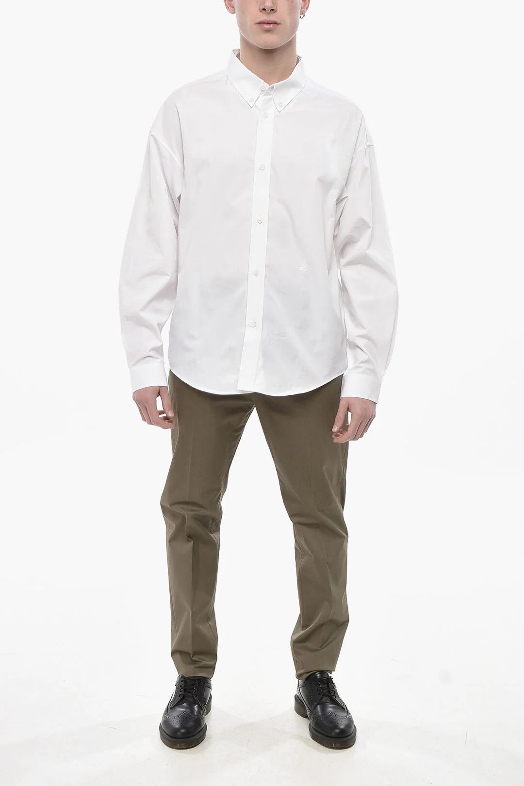 Givenchy og1mm0326 Cotton Poplin Button-Down Shirt in White Size US S / EU 44-46 / 1 - 4 Thumbnail