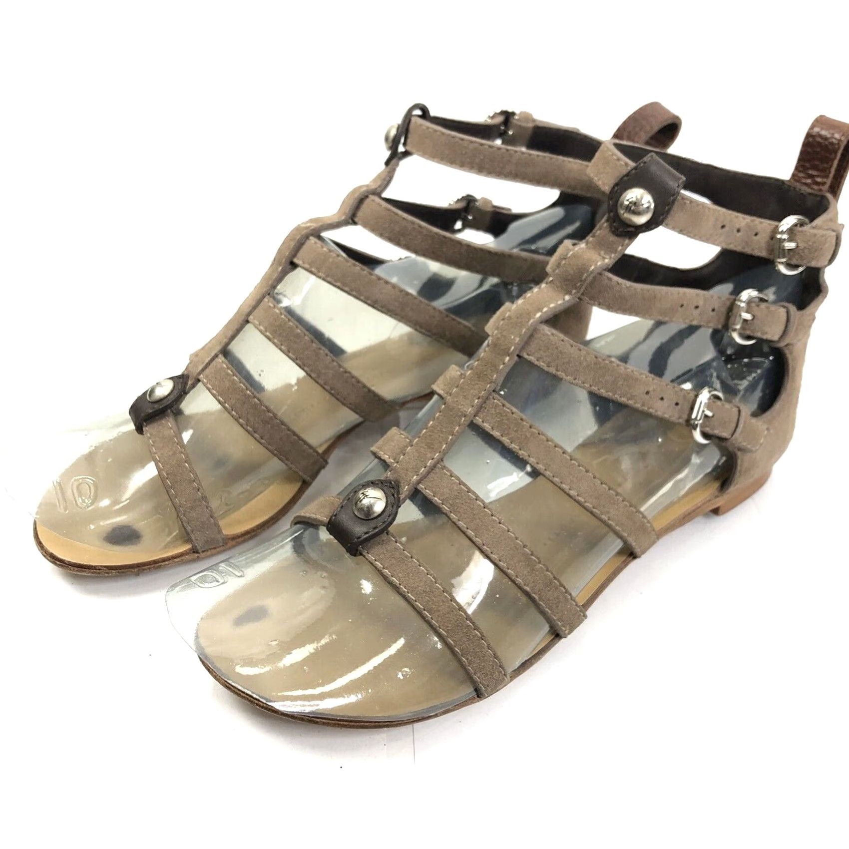 Giuseppe Zanotti VINTAGE GIUSEPPE ZANOTTI Womens Sandals Gladiator Beige Suede Made in Italy 6.5 / 36.5 Buckle Shoes Womens Size US 7 / IT 37 - 2 Thumbnail