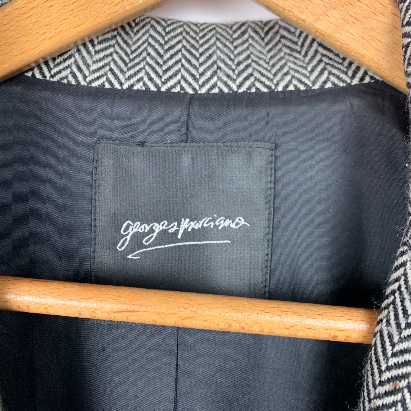 Vintage Vintage Georges Marciano Guess Black White Wool Herringbone Blazer Womens 10 Blazer Suit Jacket 10 Wool 90s Mens Womens Size L / US 10 / IT 46 - 3 Thumbnail