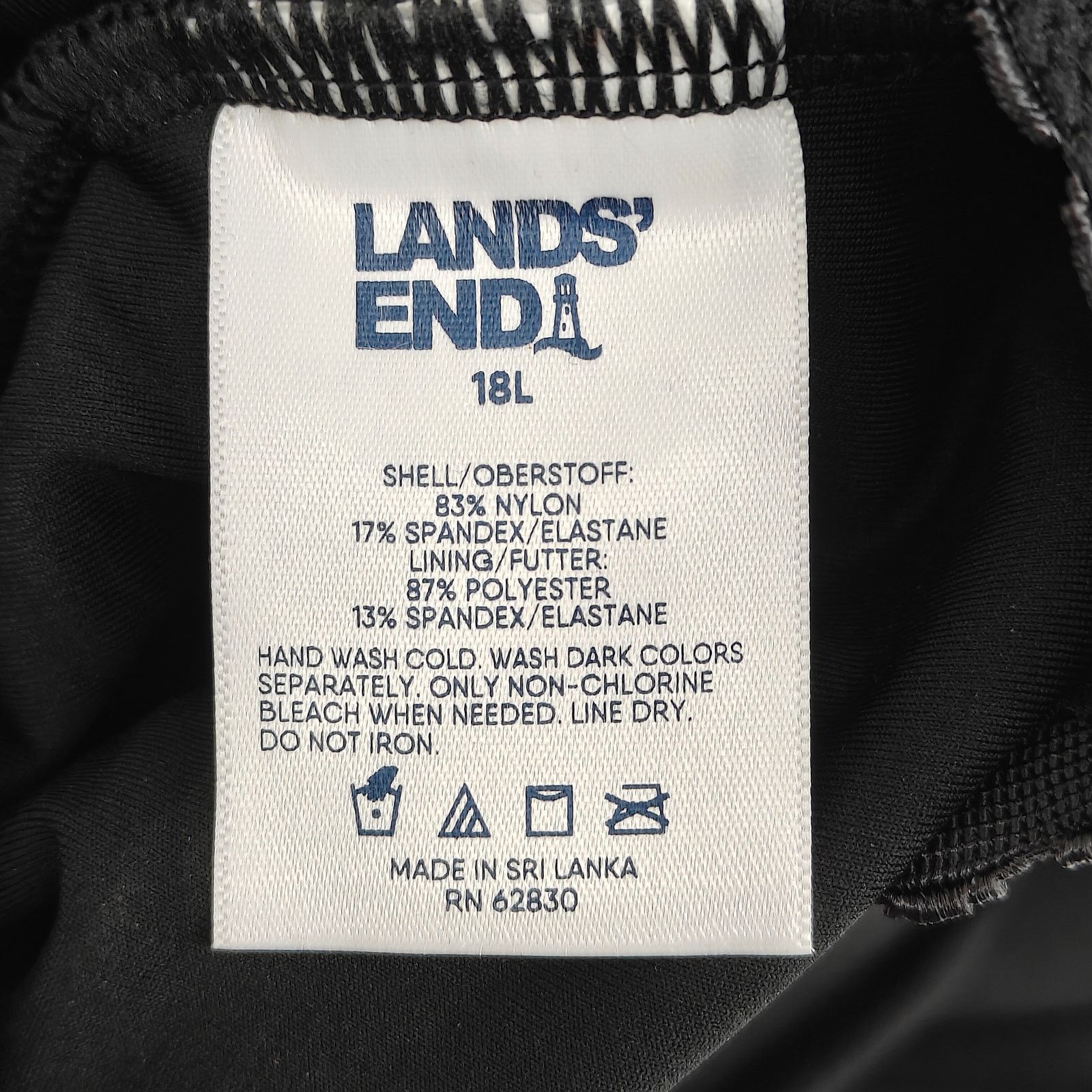 Lands' End Lands End Long Torso Black Sculpting Control Draped One Pc Size ONE SIZE - 2 Thumbnail