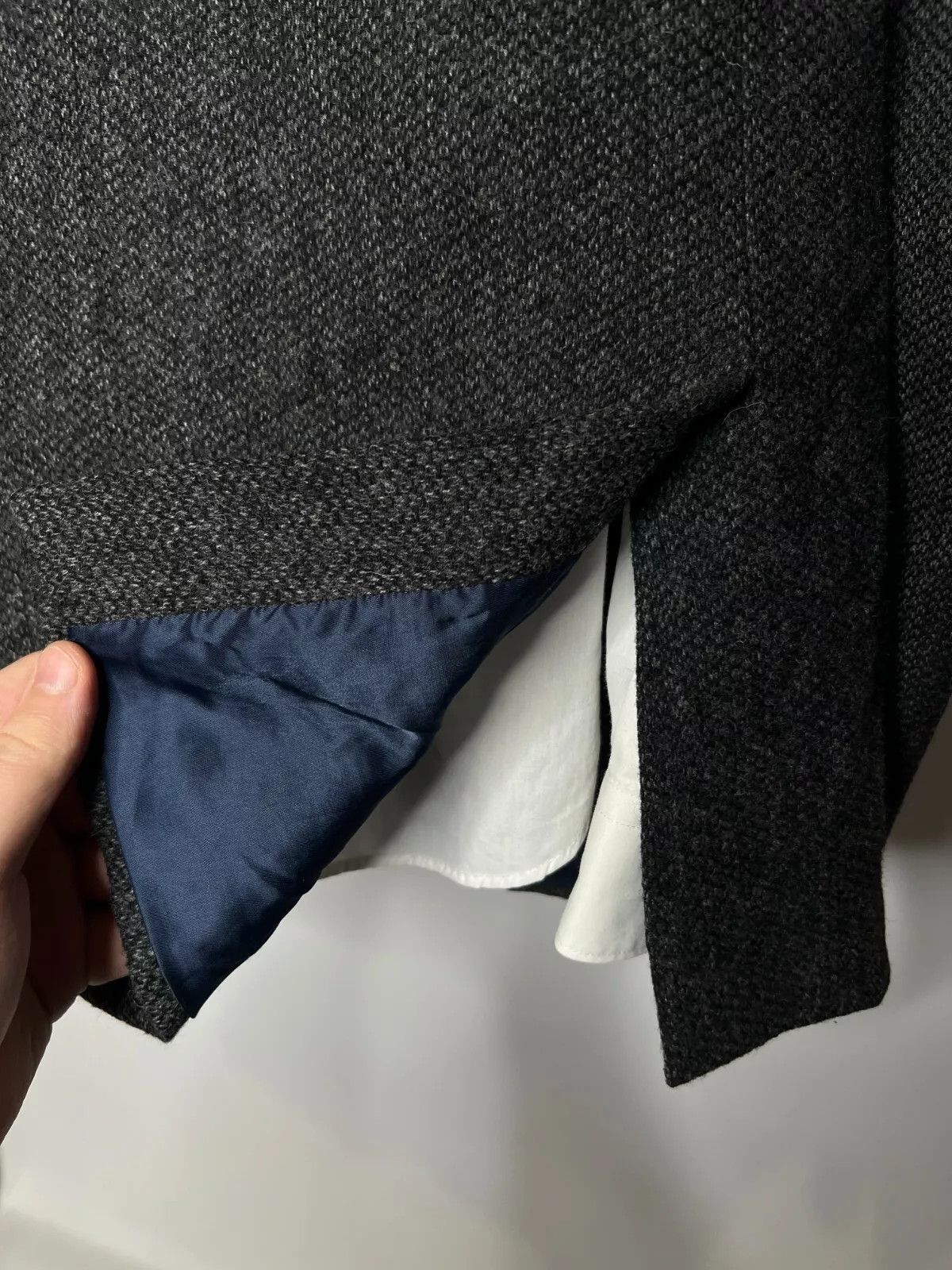 Marks & Spencer M&S Luxury Charcoal Grey Moon Tweed Wool Blazer Jacket Size 42R - 7 Thumbnail