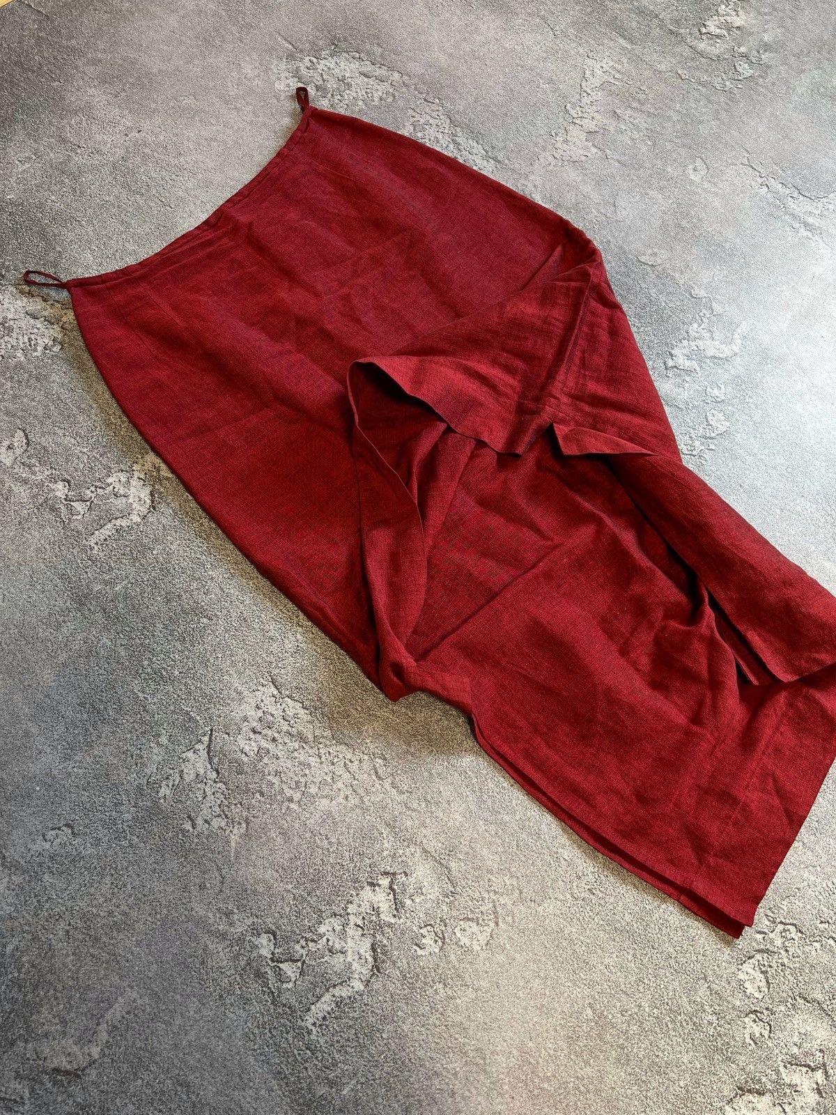 Annette Gortz × Designer × Vintage Annette Gortz Linen Double Layer Long Skirt Red Sz 40 Görtz Size 27" / US 4 / IT 40 - 2 Thumbnail