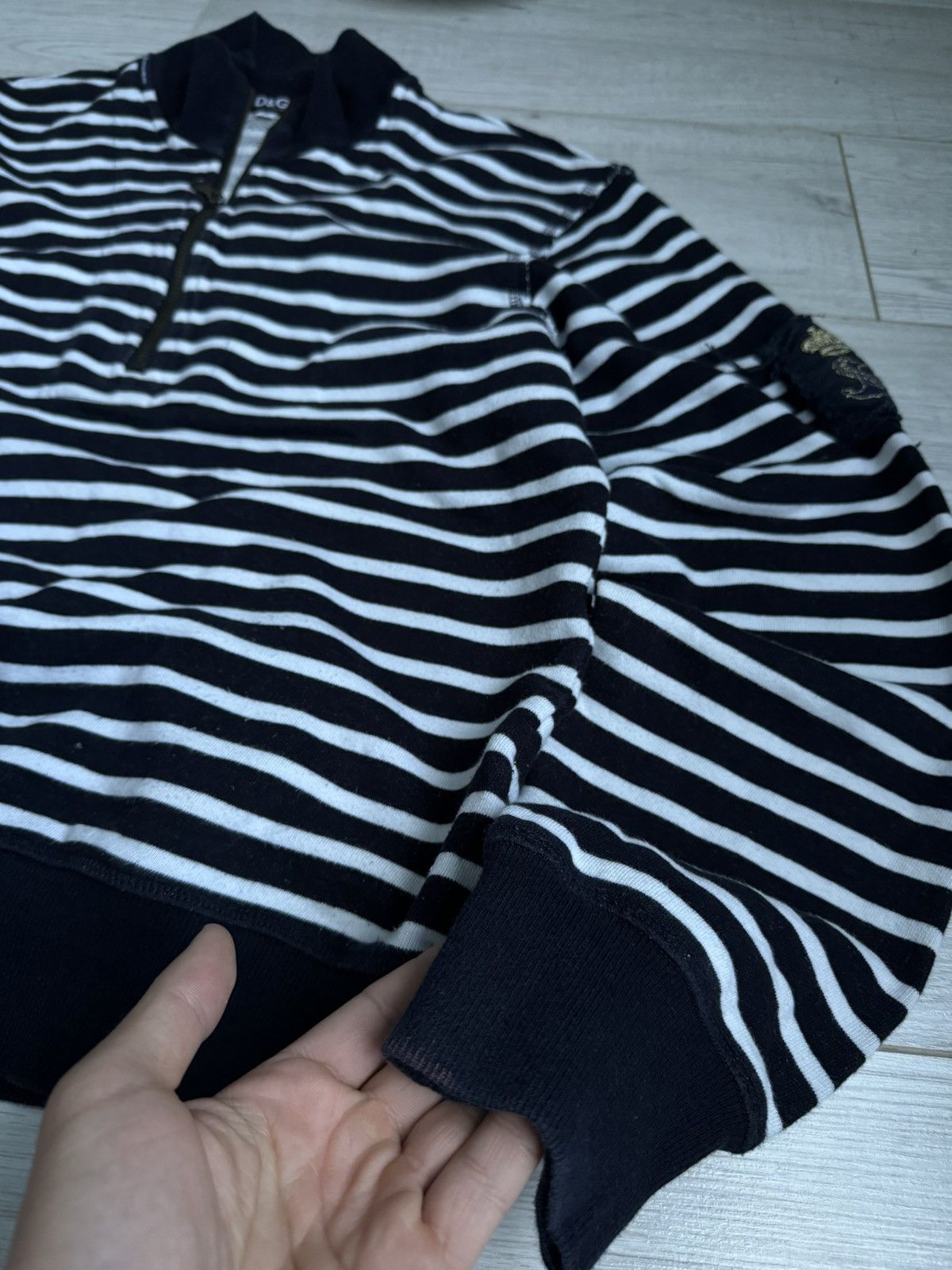 Dolce & Gabbana × Vintage Vintage Dolce & Gabbana 1/2 zip up sweater striped shirt Size US L / EU 52-54 / 3 - 2 Thumbnail