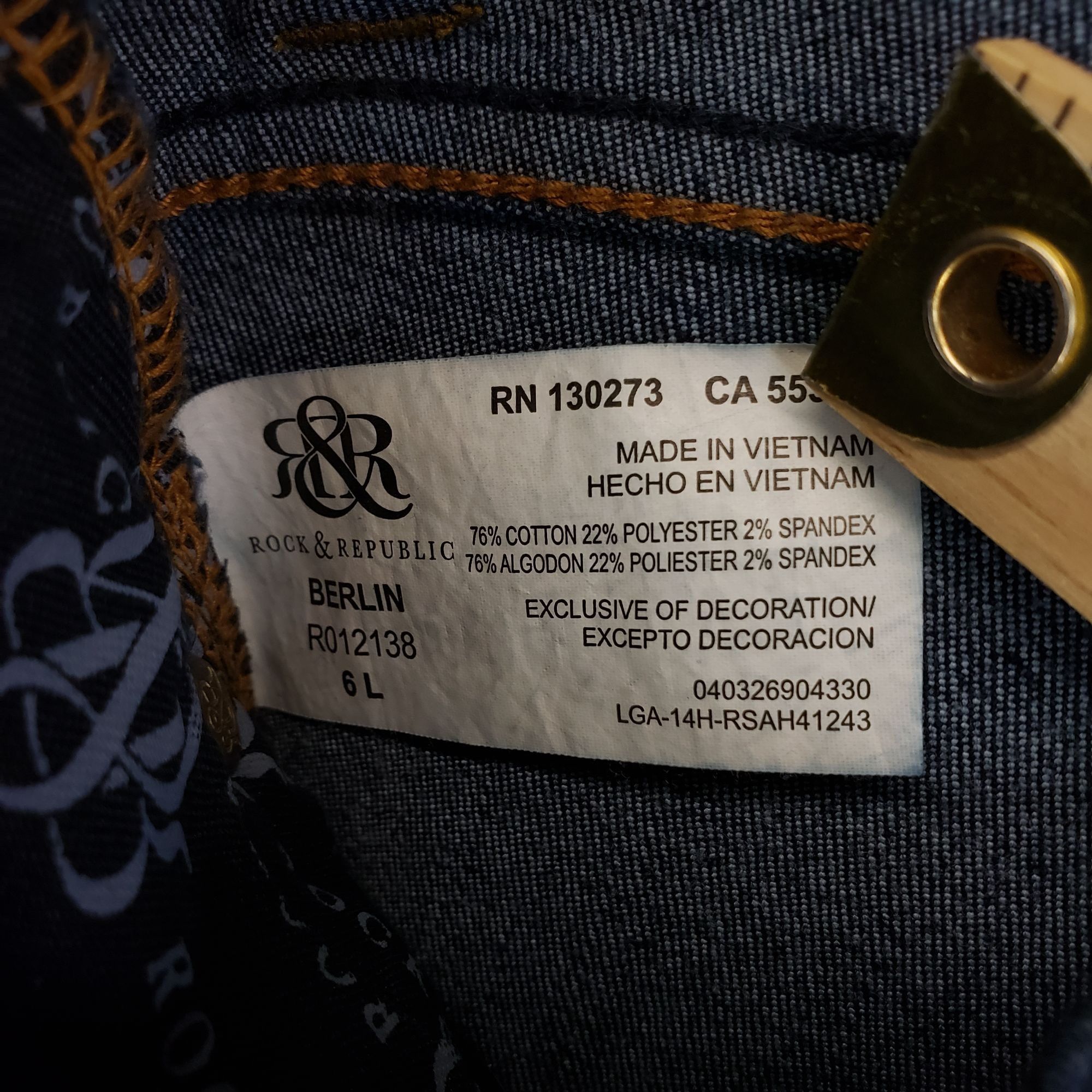 Rock & Republic Rock & Republic Berlin Skinny Mid-Rise Womens Jeans Size 6 Size 28" / US 6 / IT 42 - 7 Thumbnail