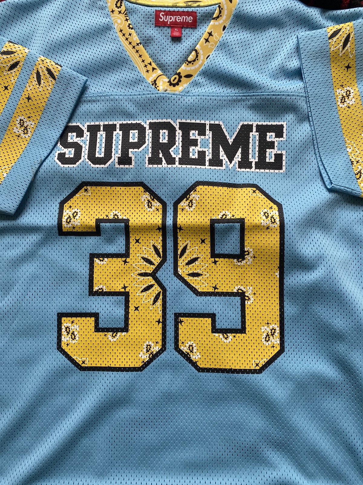 トップス Supreme Bandana Football Jersey \"Blue NEW Supreme Bandana Football Jersey - Blue