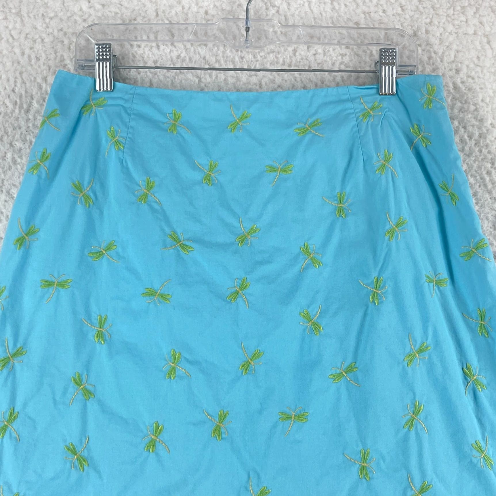 Talbots Talbots Blue Dragonfly Print A-Line Skirt Womens Petite Lined Casual Size 12P Size 34" / US 12 / IT 48 - 2 Thumbnail
