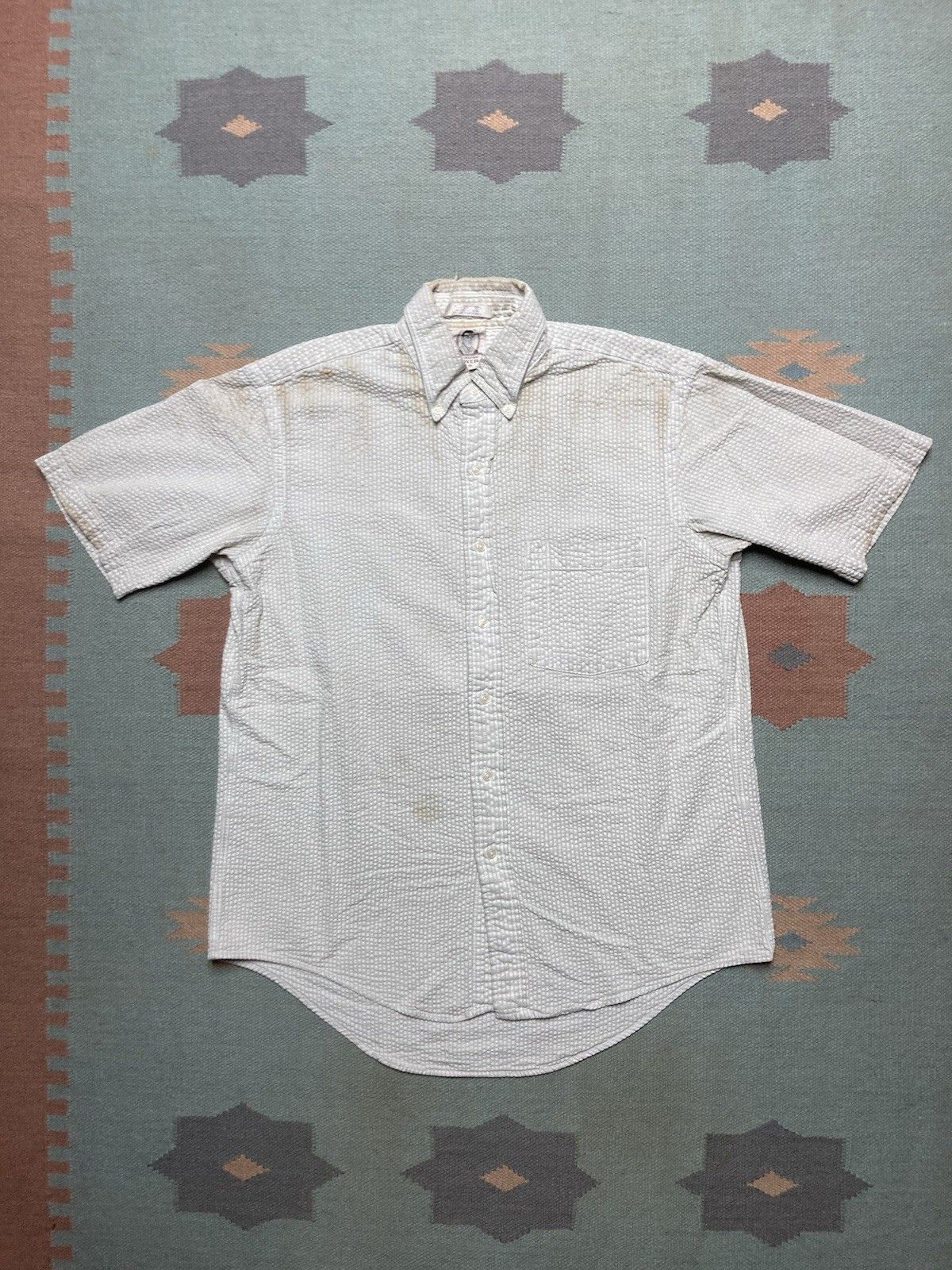 Vintage Vintage button shirt Arrow striped seersucker stained large Size US L / EU 52-54 / 3 - 1 Thumbnail