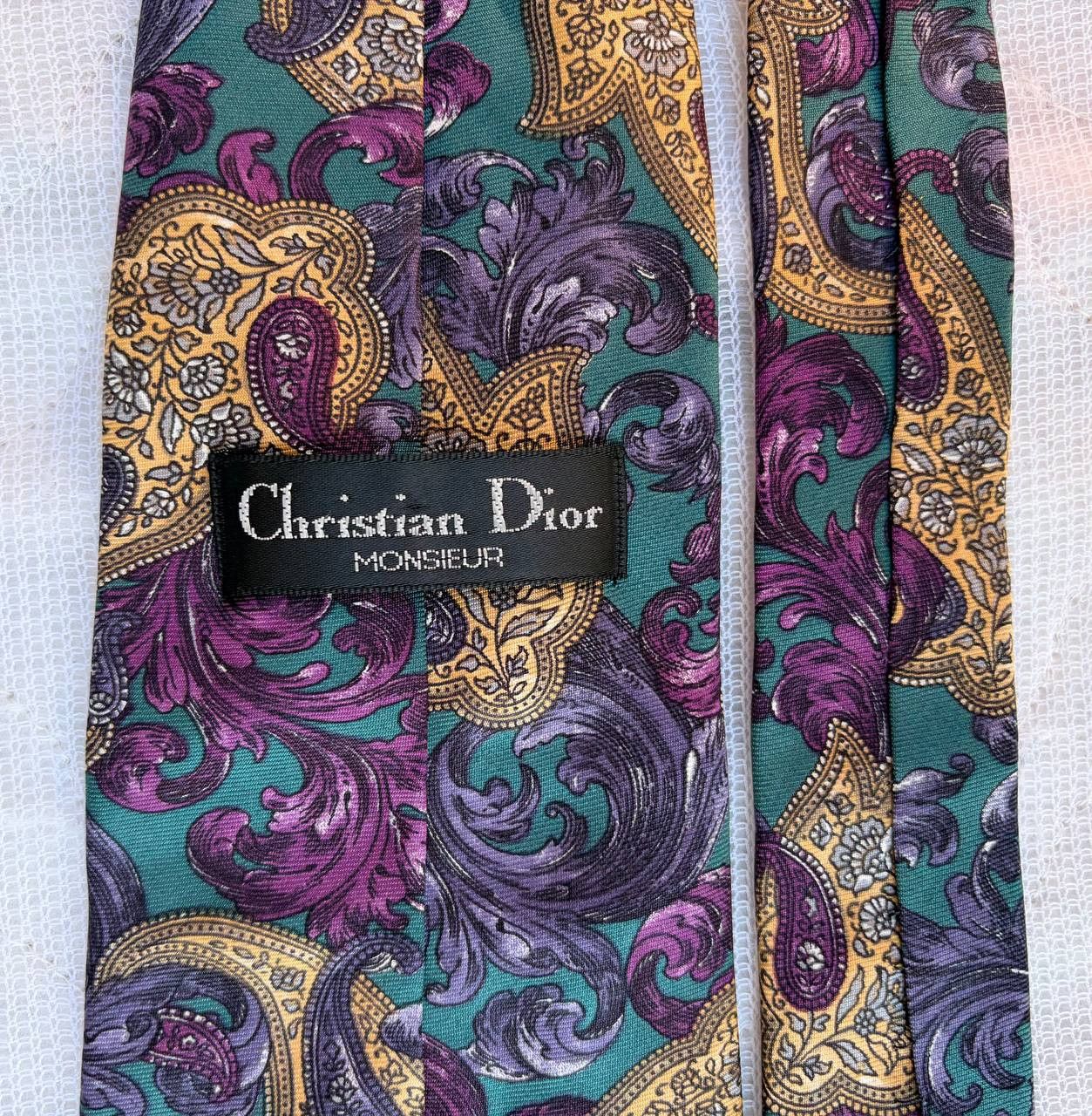 Christian Dior Monsieur Christian Dior Monsieur Flowers TIE 100% SILK Men's NECKTIE Size ONE SIZE - 4 Thumbnail