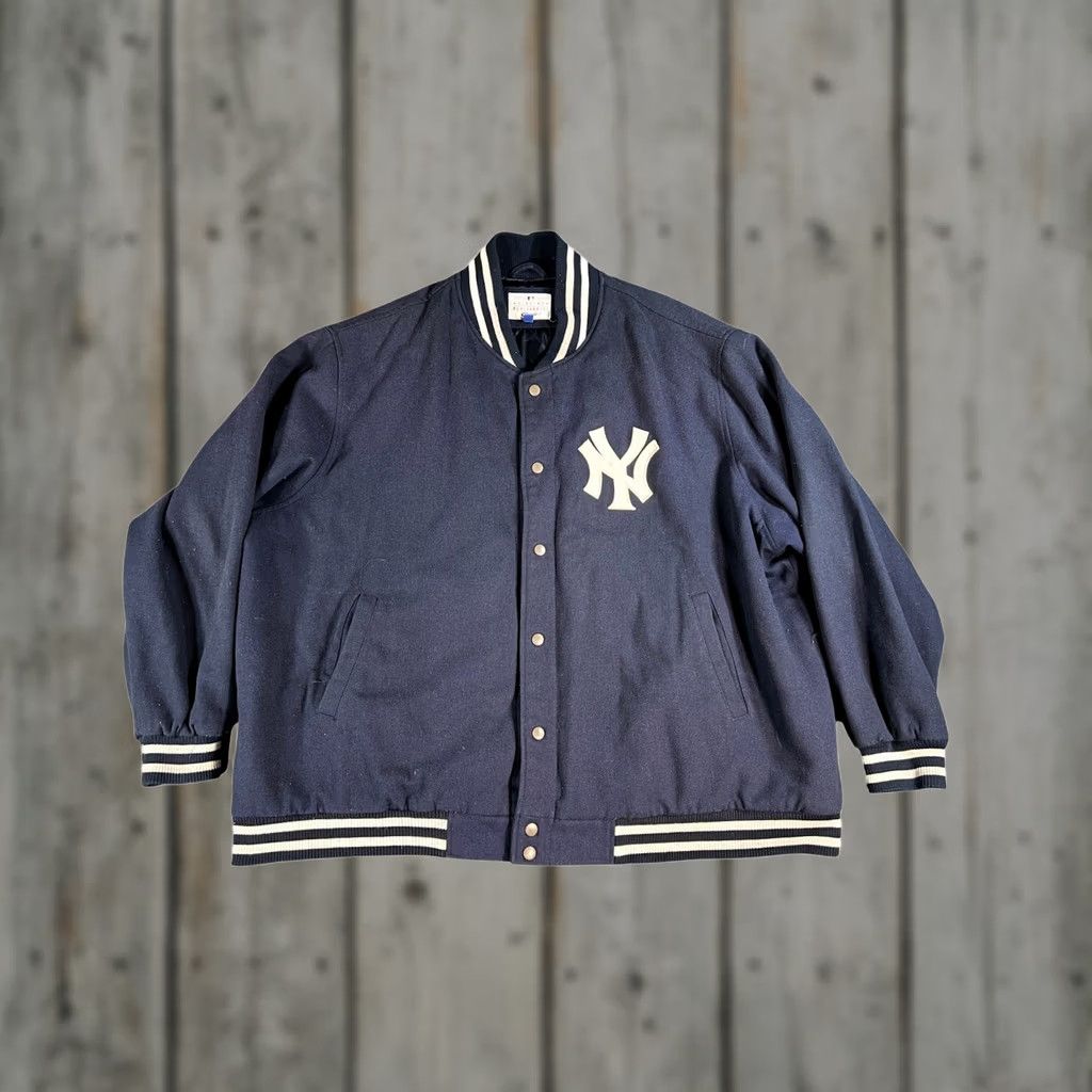 MLB VINTAGE MLB Yankees Varsity Jacket Mens 5XL Navy Blue Wool Blend G-III Sports Size US XXL / EU 58 / 5 - 1 Thumbnail