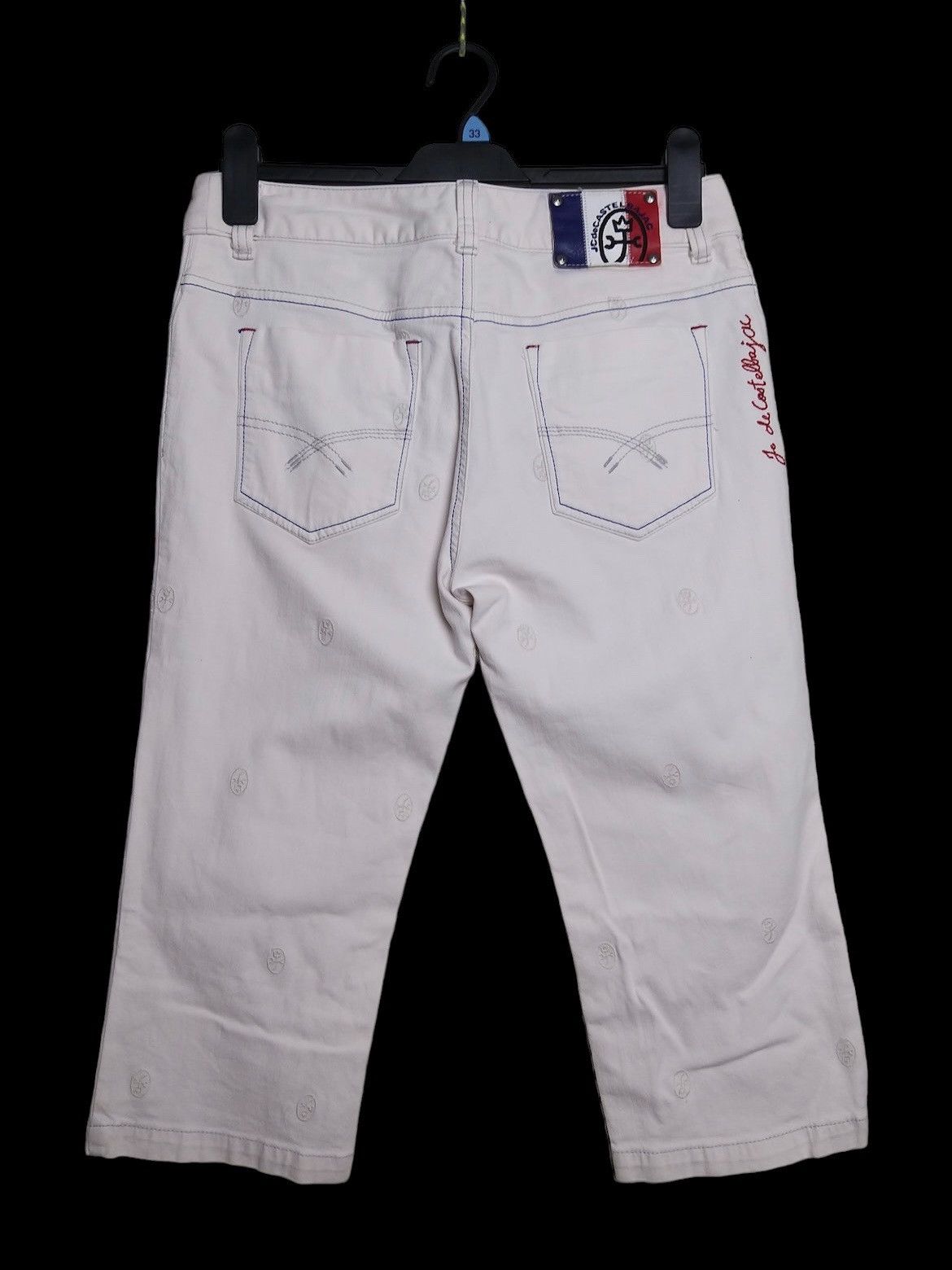 JEAN CHARLES DE CASTELBAJAC EMBROIDERY LOGO 3/4 DENIM PANT