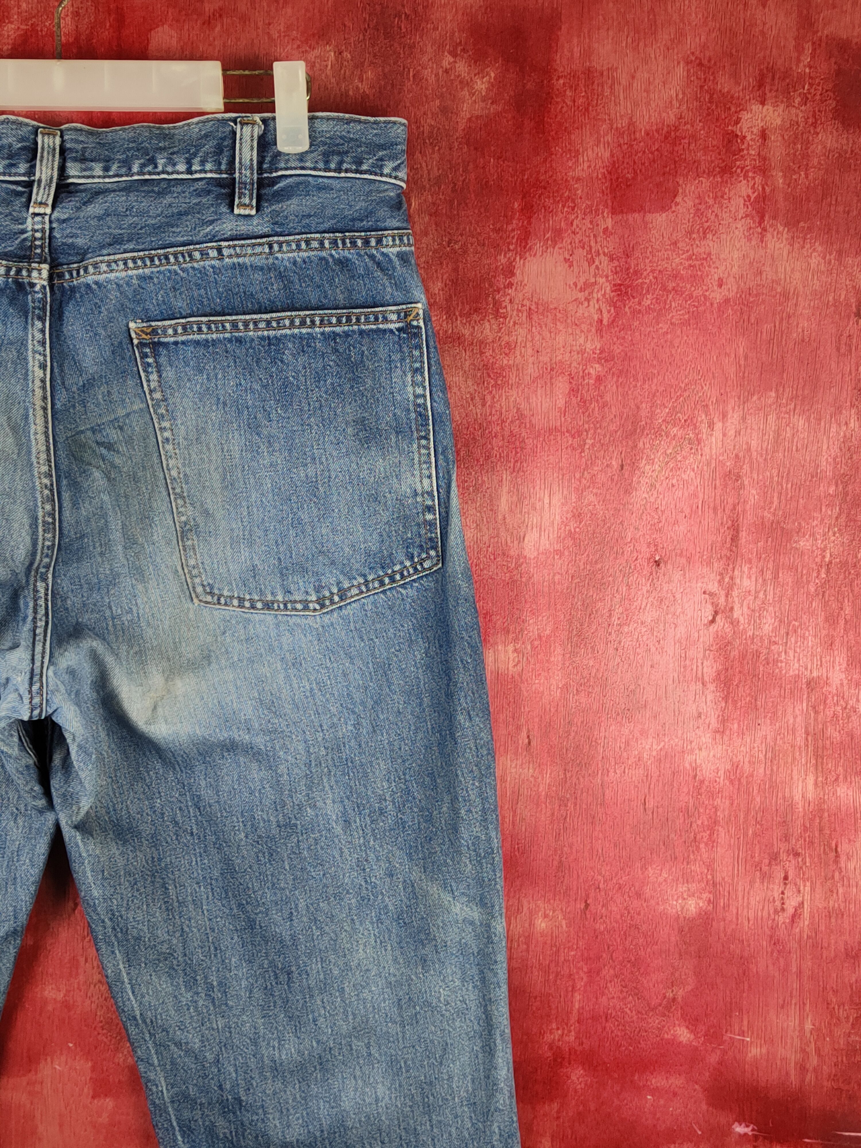 Japanese Brand Uniqlo Blue Faded Distressed Ripped Jeans #S1634 Size US 35 - 10 Thumbnail