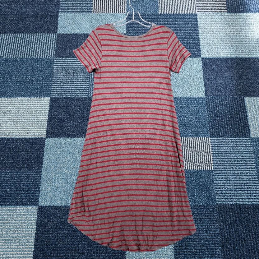 Vintage LuLaRoe Dress Womens 2XS XXS Gray Trapeze & Swing Pocket Short Sleeves Hi-Low Size 24" / US 00 / IT 34 - 1 Thumbnail