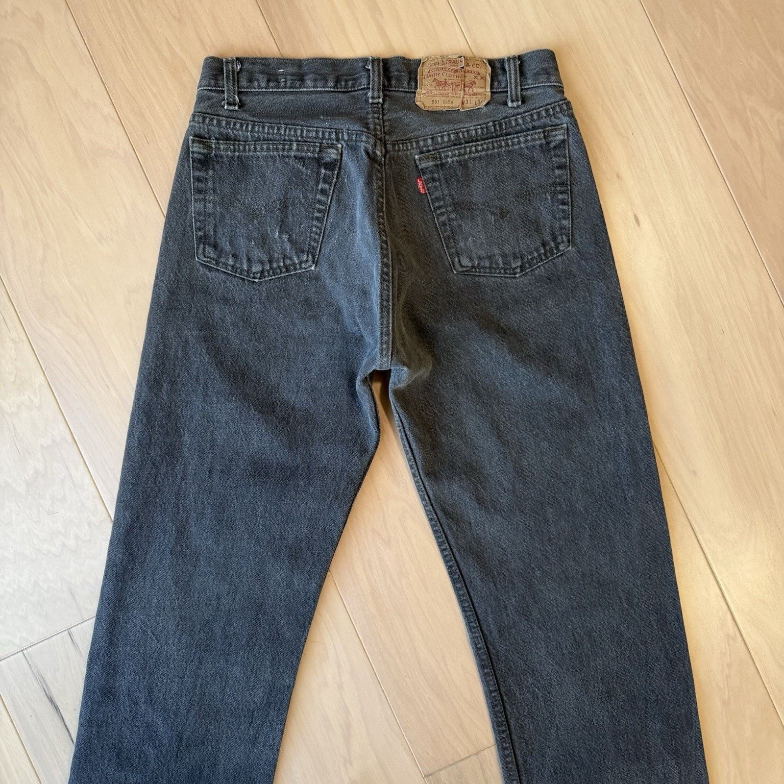 Levi's × Vintage Vintage Levis 501 Jeans 29 Black 80s Made in USA Workwear Size US 29 - 7 Thumbnail