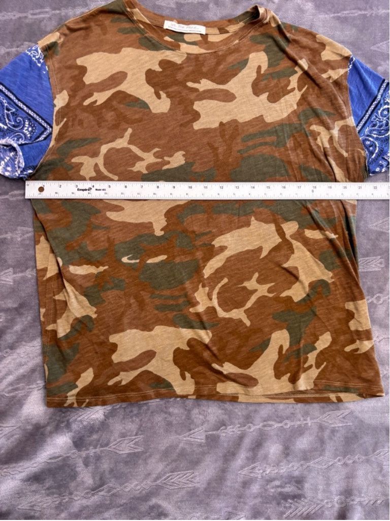 Free People Women's We The Free Camo T-Shirt XS Brown Blue Size XS / US 0-2 / IT 36-38 - 2 Thumbnail