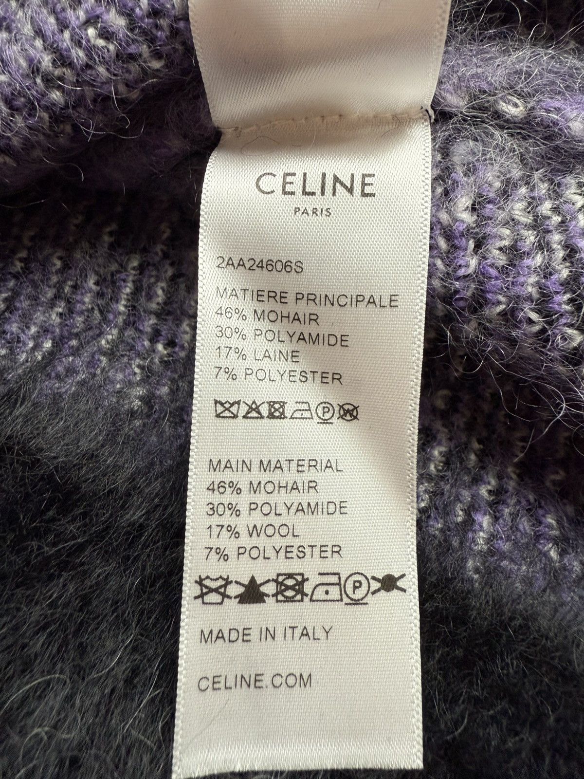 Celine $1.4k FW22 Celine argyle mohair blend fuzzy sweater M Hedi Size US M / EU 48-50 / 2 - 13 Thumbnail