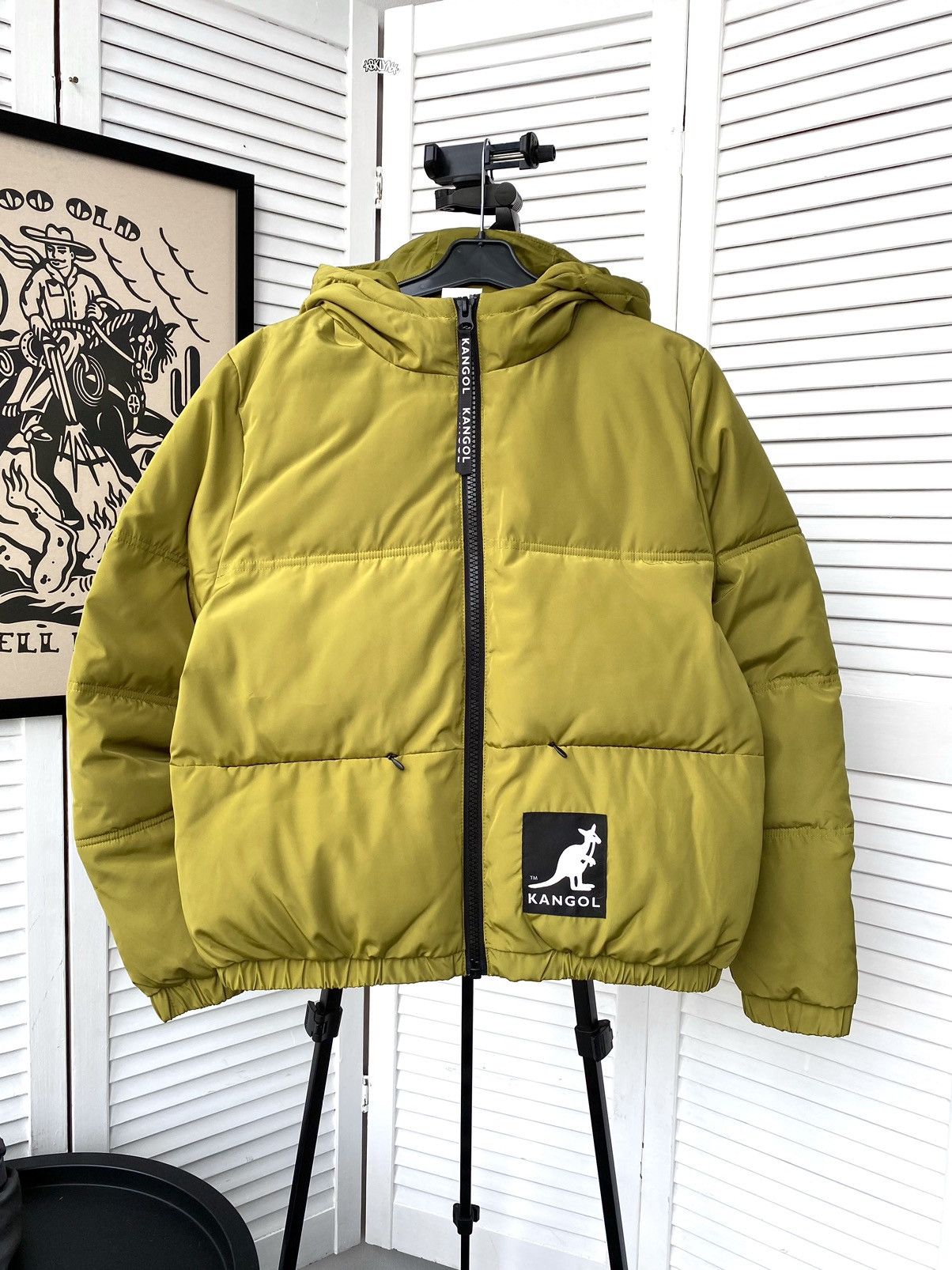 H&M × Kangol Kangol X H&M Green Puffer Cropped Jacket Size S / US 4 / IT 40 - 1 Thumbnail