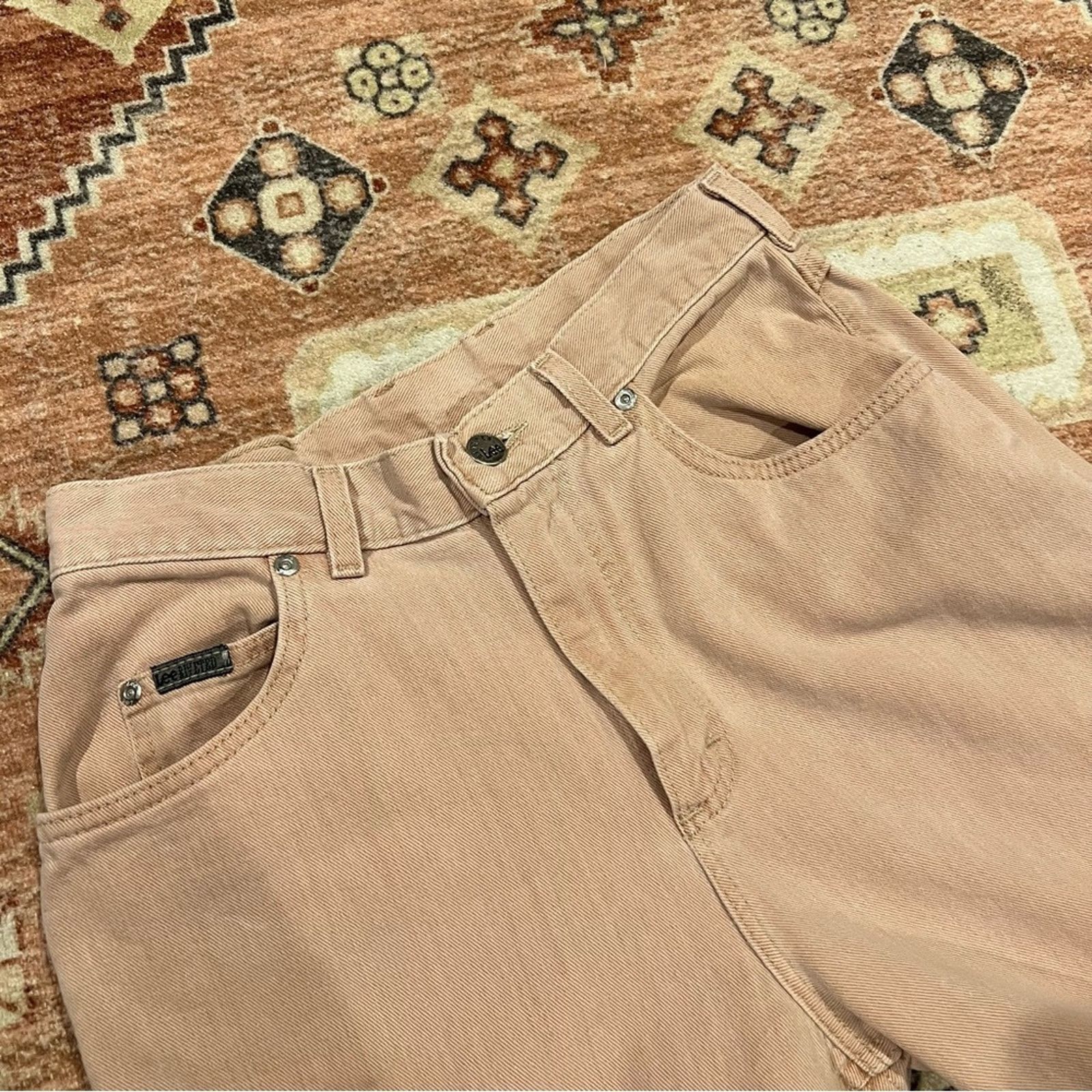 Lee × Vintage Vintage 90s Riveted Lee Pastel Pink High Waisted Jeans Size 28" / US 6 / IT 42 - 4 Thumbnail