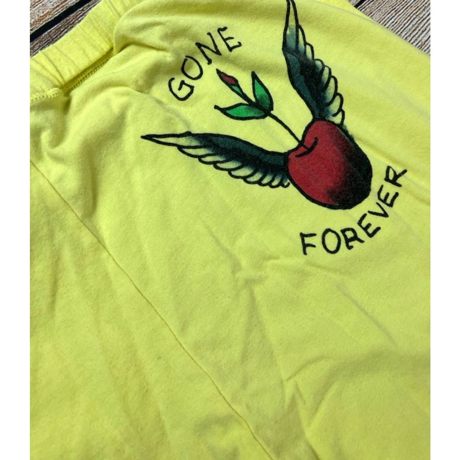 Ed Hardy VINTAGE Women’s Ed Hardy Gone Forever Cherry Wings Logo Yellow Pants Large Women activewear Sweatpants L Size 36" / US 14 / IT 50 - 8 Thumbnail