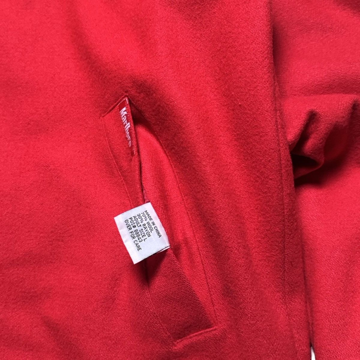 Marlboro MARLBORO Reversible Full Zip Jacket Black Red Wool 90s Large Size US L / EU 52-54 / 3 - 3 Thumbnail