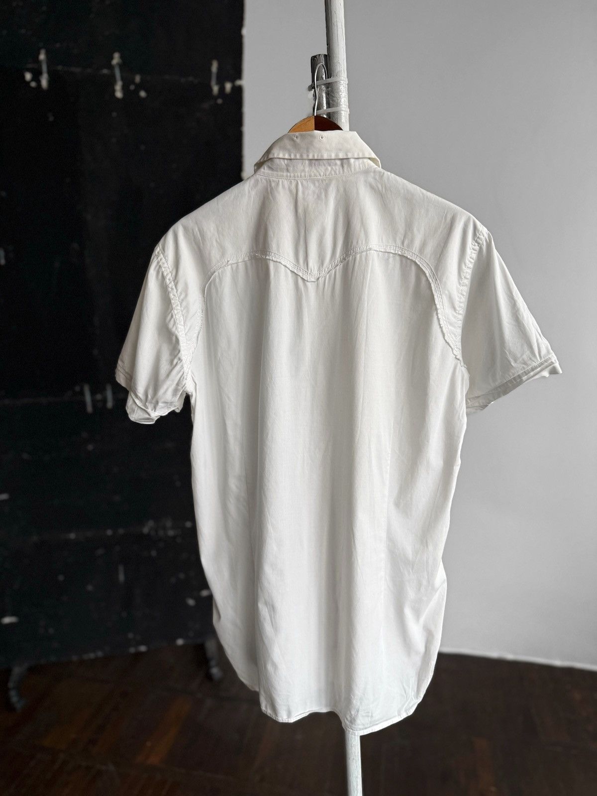 Diesel Diesel Mens White Short Sleeve Button Up Shirt Size US XL / EU 56 / 4 - 2 Thumbnail