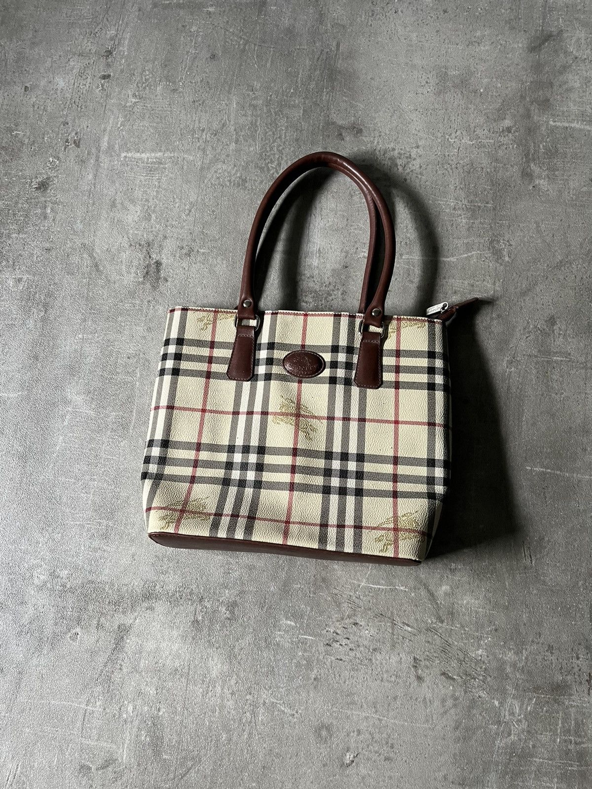 image of Vintage Burberrys Blue Label Hand Bag Checkered, Women's