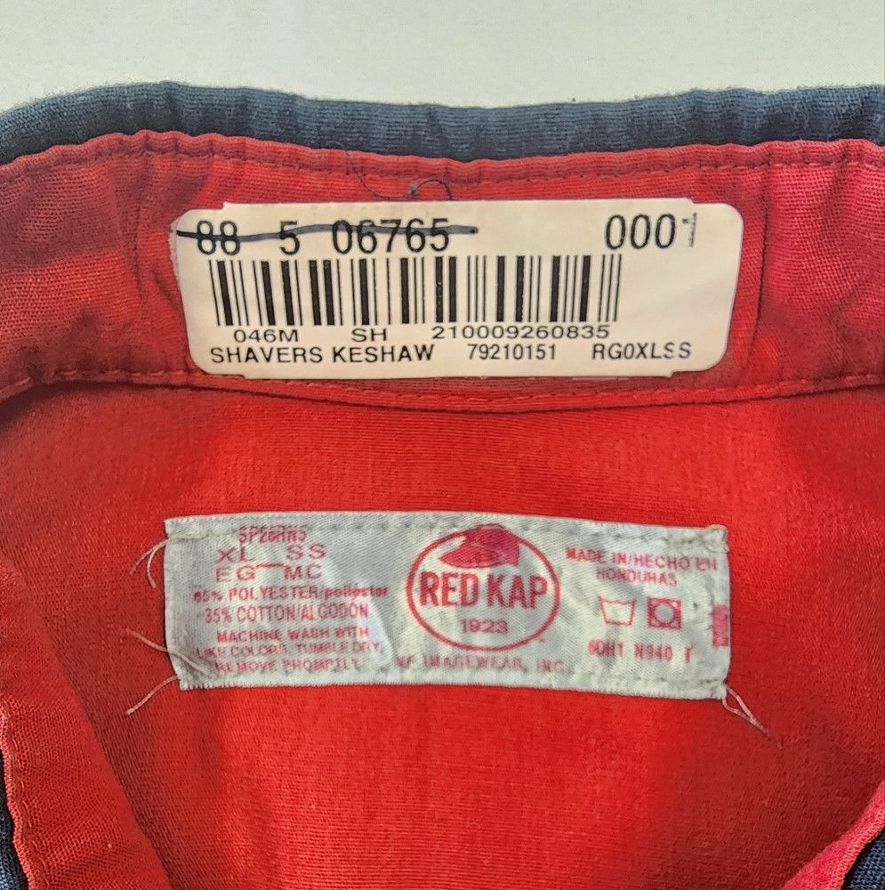 Red Kap Red Kap Men's Blue & Red Work Shirt 2 Sewn On Patched Baggy Size US XL / EU 56 / 4 - 2 Thumbnail