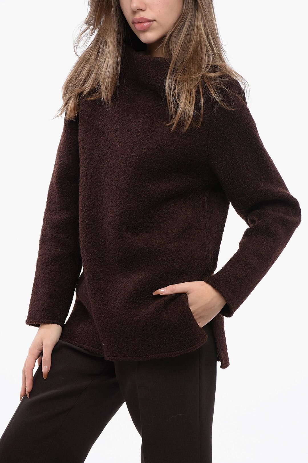 Jil Sander Bouclé Wool Sweater with Boat Neck Size S / US 4 / IT 40 - 1 Thumbnail